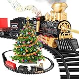 Train Set Electric Train Toys for Boys,Steam Locomotive Engine with Coal Cars and Tracks, Smokes Lights & Sound Christmas Train Set Toys for 3 4 5 6 7 8+Years Old Boys Girls