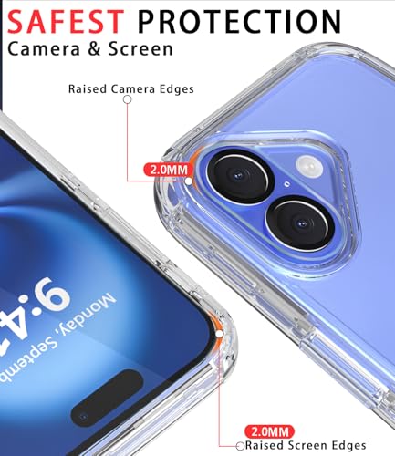 Image of Diverbox for iPhone 16 Plus Case [Compatible with MagSafe][Shockproof] [Dropproof][Tempered Glass Screen Protector + Camera Protectors] Heavy Duty Protection Cover for iPhone 16 Plus (Magnetic Clear)