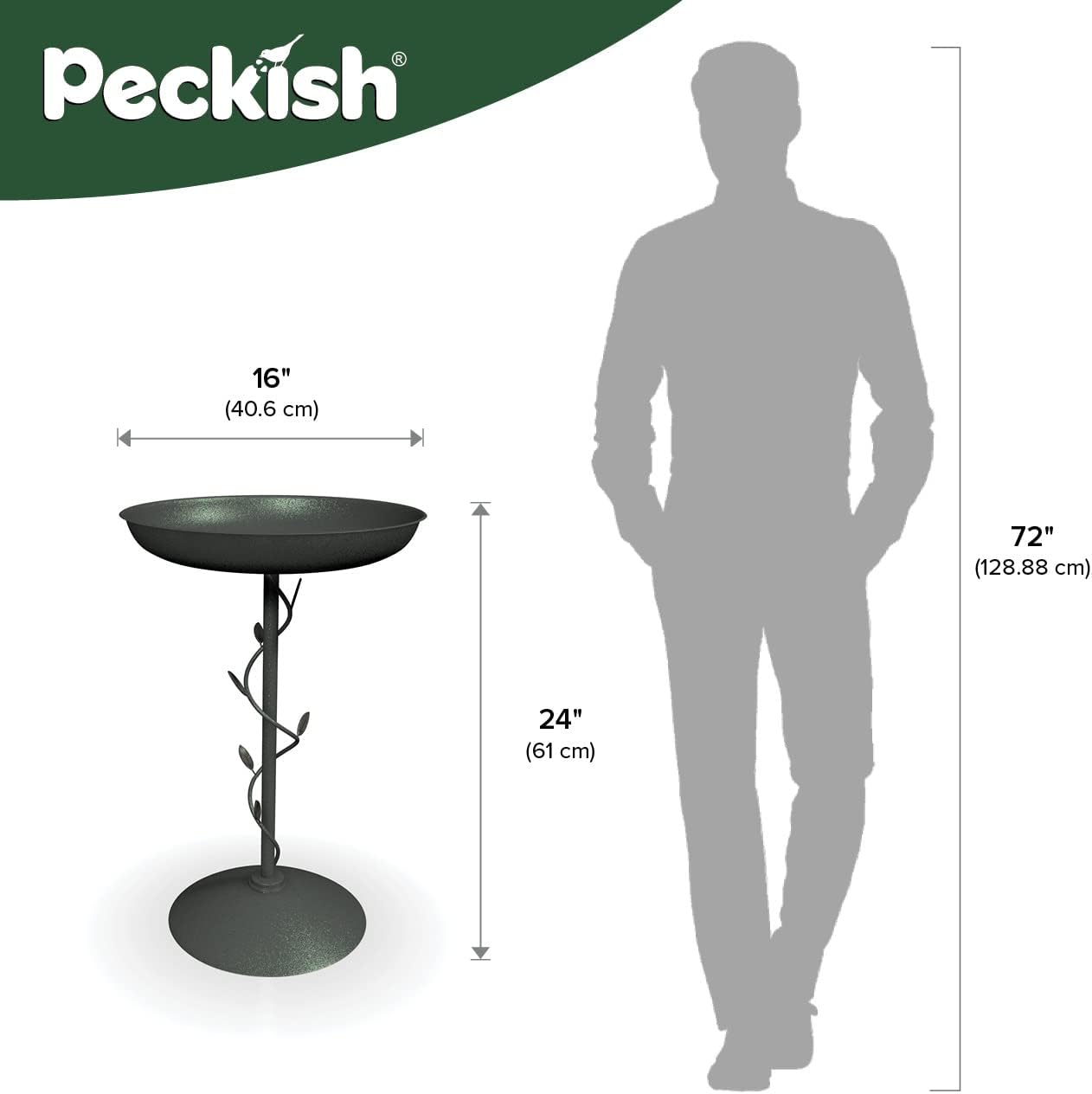 Gardman Peckish Secret Garden Bird Bath, Green