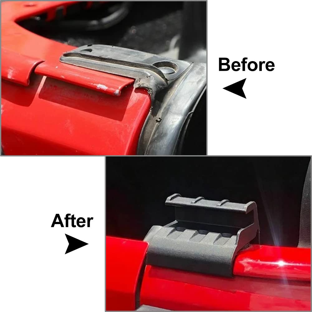 55395760AE, 55395761AE Soft Top Parts Back Window Brackets, 1 Pair Left & Right Rear Tailgate Bar Retainer Clips Replacement for Jeep Wrangler JK 2007-2017