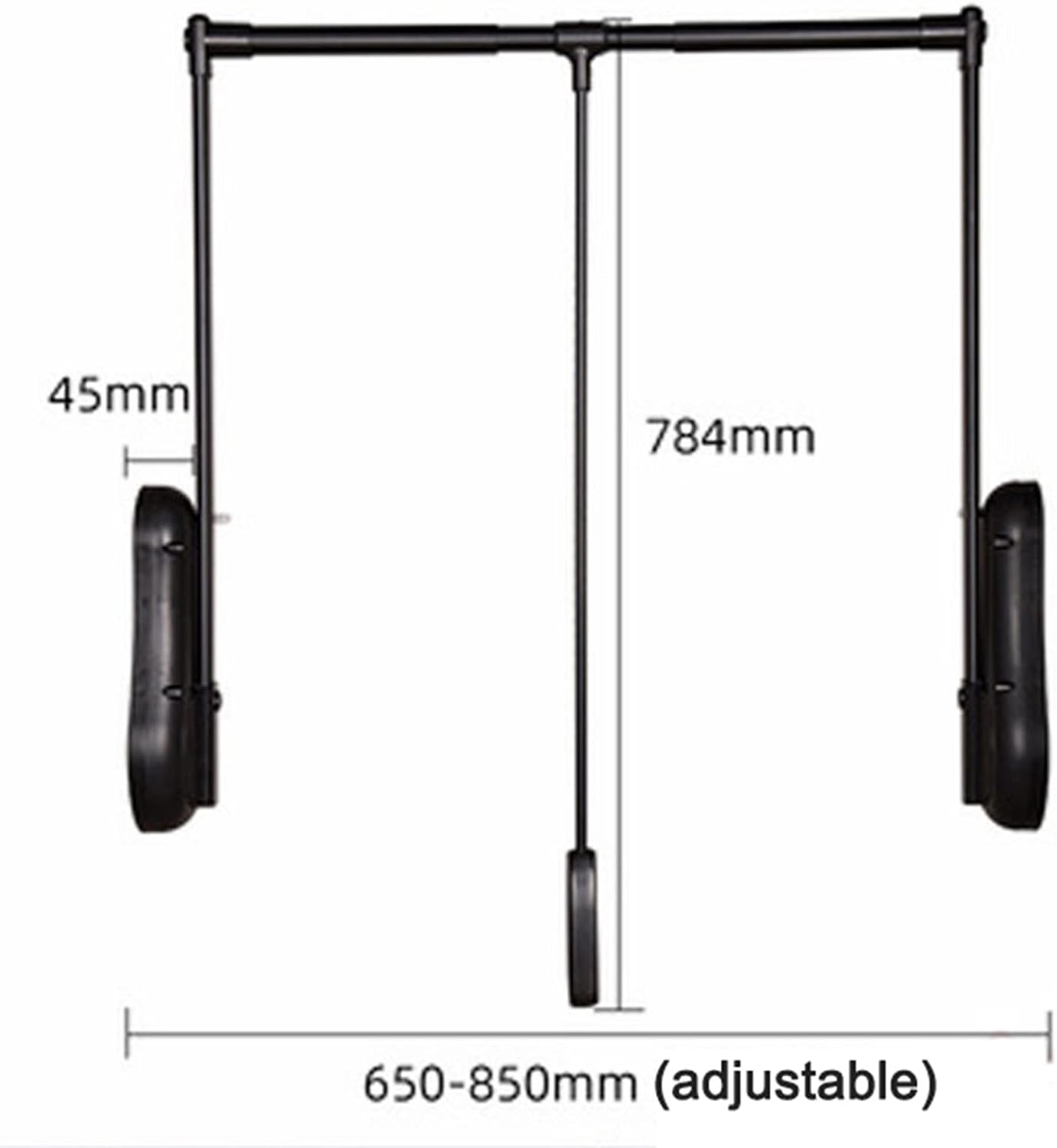 90° Adjustable Pull Down Closet Rod - Aluminum Retractable Wardrobe Rail, Space-Saving Clothes Organizer Storage System,Khaki,650 to 850mm