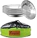 Camping Stainless Steel 8.5 inch Kitchen Dinner Plate Pack of 6 + Carabiner + Dishcloth Mess kit - Bisgear Outdoor Dinnerware Set BPA Free Round Plates for Backpacking, Hiking, Picnic & BBQ (8.5 inch)