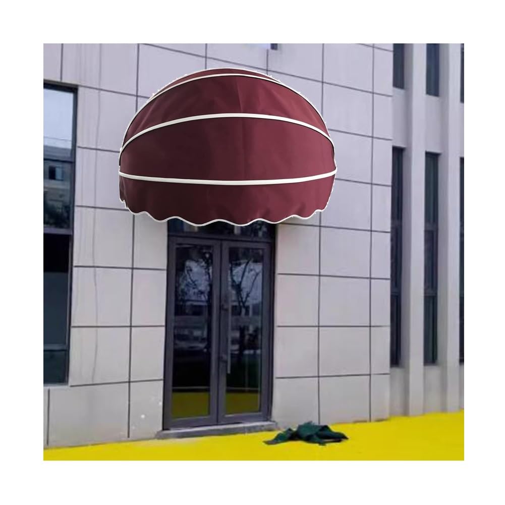 Auvent dôme pliable en toile rouge pour fenêtre et porte avec support aluminium