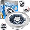 Sink Drain Strainer – Sink Stopper Kitchen Drain, 3 in 1 Kitchen Sink Drain Strainer with Anti-Clogging Basket, Kitchen Gadgets Clearance Sink Accessories, Fit US Standard 3-1/2” Sink Hole, Silver