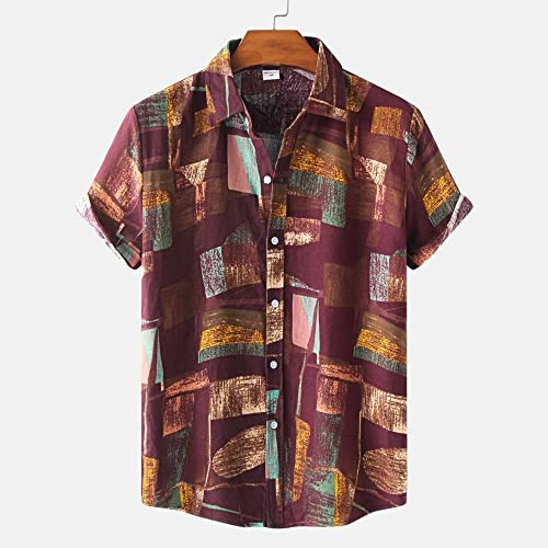Chemise hawaïenne marron vintage idéale pour vos soirées plage et vacances d'été