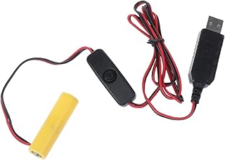 1.5V AA Battery USB Power Supply Cable with On/Off Switch Replace 1 AA Battery for Radio Electric Toy Clock LED Battery USB Power Supply Cable for Aa Battery Replace 2aa 3v Household