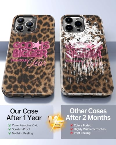 Coque iPhone 14 Pro Faith chrétienne imprimé léopard, idée cadeau tendance - 7