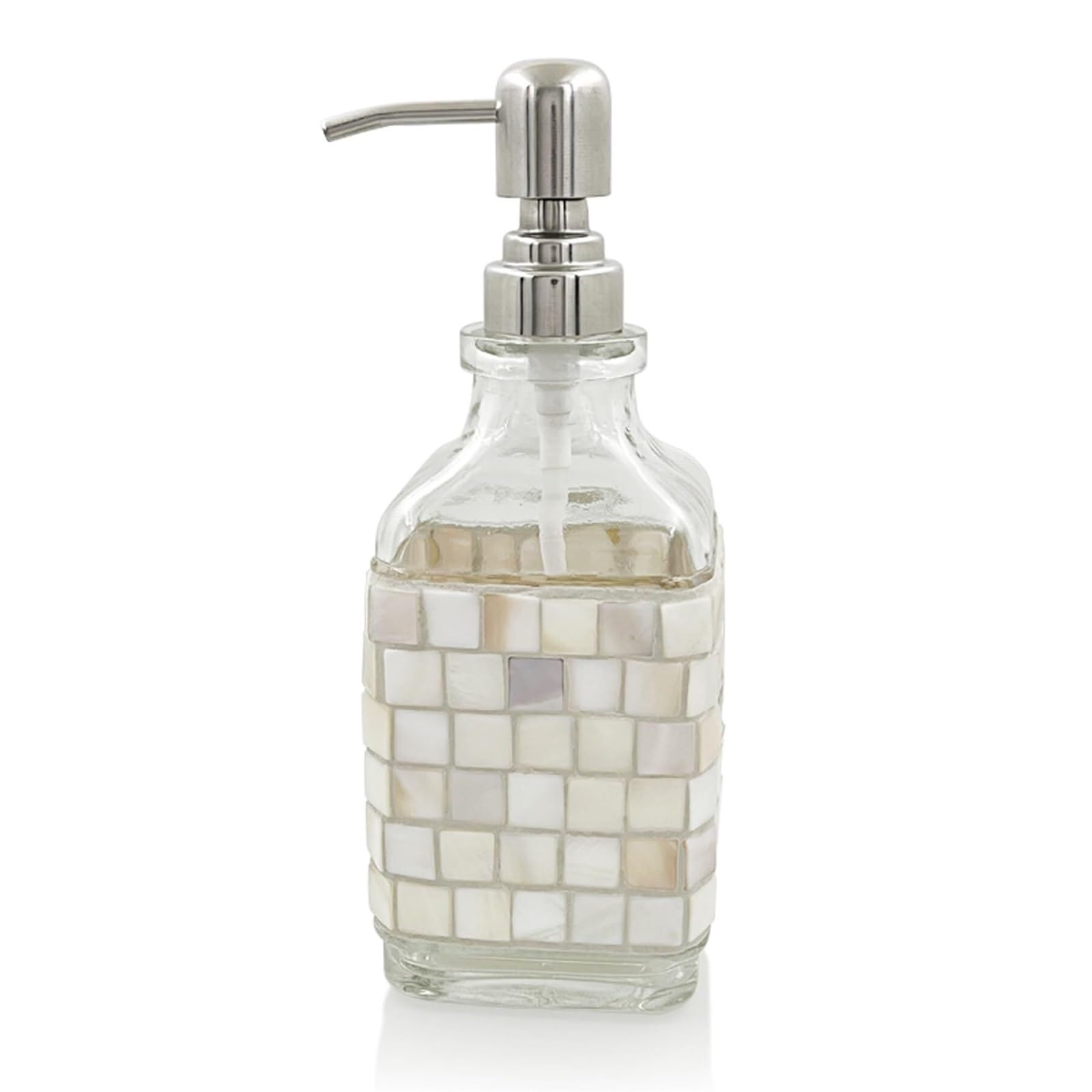 Empty Barthroom and Dish Glass Lotion Dispenser For Bathroom & Kitchen Decor for Counter(C)