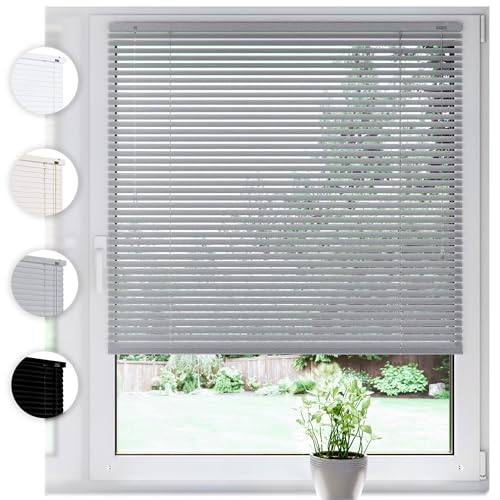 Sonello Aluminium Jalousien Fenster Ohne Bohren 60x100cm Silber...