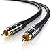 Produktbild 1m HQ RCA Subwooferkabel Cinchkabel - Koaxialkabel 1x Cinch RCA Stecker zu 1x Cinch RCA Stecker Audiokabel - Audiokabel mit Metall-Stecker und doppelter Schirmung
