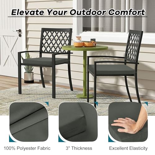 Image of Basic Beyond Outdoor Chair Cushions Set of 6, Square Corner, 18.5x16x3, Charcoal Grey