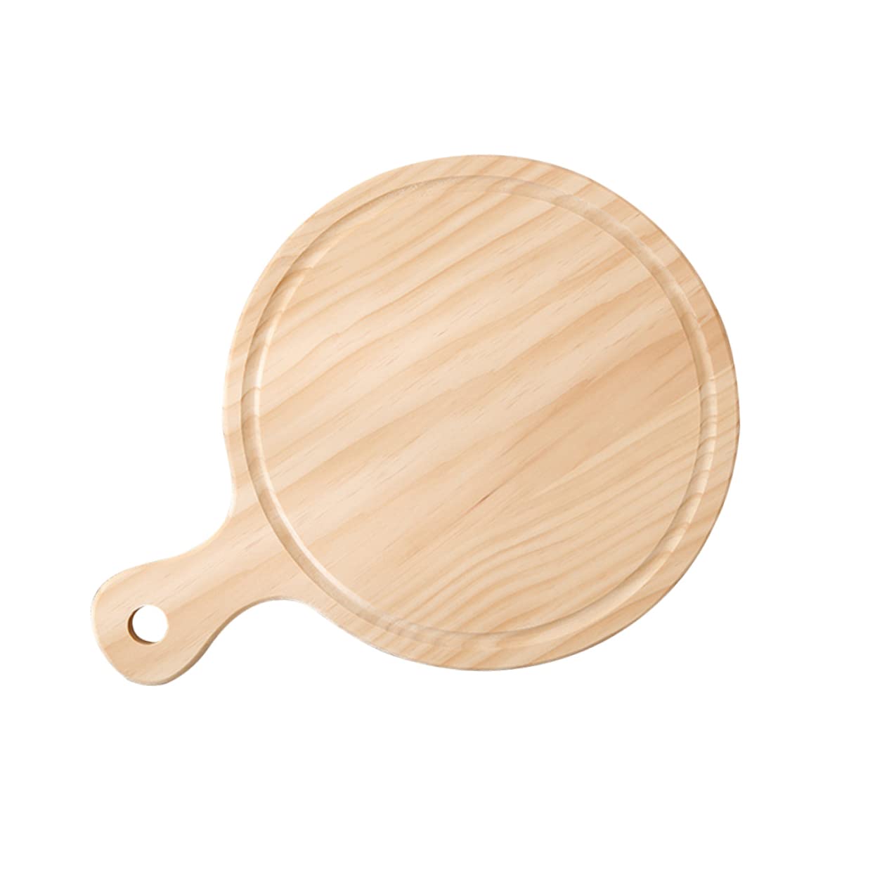 Unomor 12 Inch Natural Wooden Pizza Peel Cutter Charcuterie Board for Homemade Pizza and Bread Non-stick Serving Tray