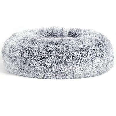 FEANDREA Dog Bed, Cat Bed, Soft Plush Surface, 50 cm, Grey PGW037G01