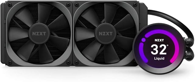 NZXT Kraken Z53 240 mm - RL-KRZ53-01 - AIO RGB CPU Liquid Cooler - Customizable LCD Display - Improved Pump - Powered by CAM V4 - RGB Connector - Aer P 120 mm Radiator Fans (2 Included)