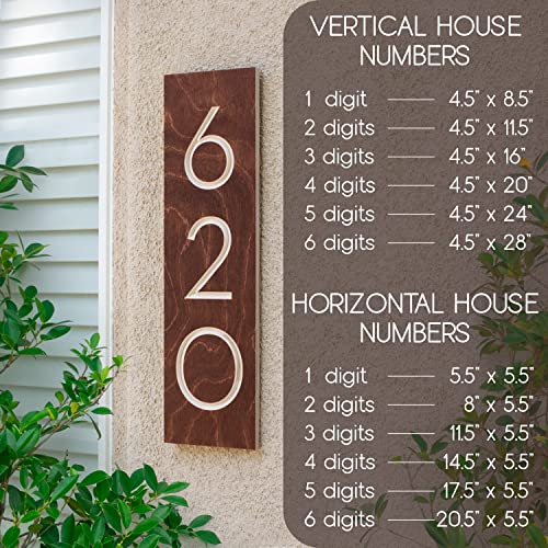 Modern House Numbers For Outside - Horizontal Or Vertical Address Sign, 5 Colors, Up To 6 Digits, Address Plaque #TOP5