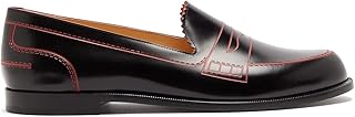 Christian Louboutin Mocalaureat Black and Red Leather Loafers