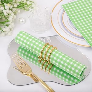 WDF 150Pack Green Gingham Napkins - 3 Ply Disposable Green and White Checkered Napkins Guest Napkins, Dinner Napkins Paper Hand Towels for Bathroom Picnic BBQ Birthday Party WDF 150Pack Green Gingham Napkins 3 Ply Disposable Green and White Checkered Napkins Guest Napkins Dinner Napkins Paper Hand Towels for Bathroom Picnic BBQ Birthday Party