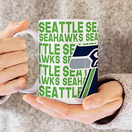 Image of Rico Industries NFL Football 15 oz White Ceramic Mug