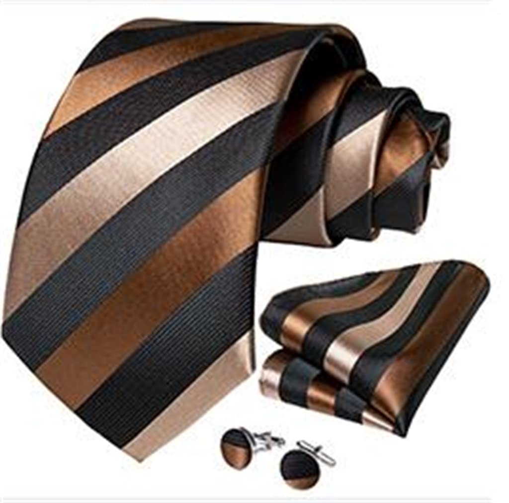 Corbata de seda para hombre, pañuelo informal, gemelos, traje, fiesta de negocios, corbata de boda para hombre