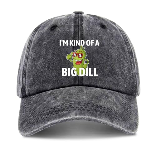 zcyhtqp, I'm Kind of a Big Dill, Funny Baseball Cap, Funny Trucker Hats with Sayings, Humor Caps, Adjustable Cotton Baseball Cap Black