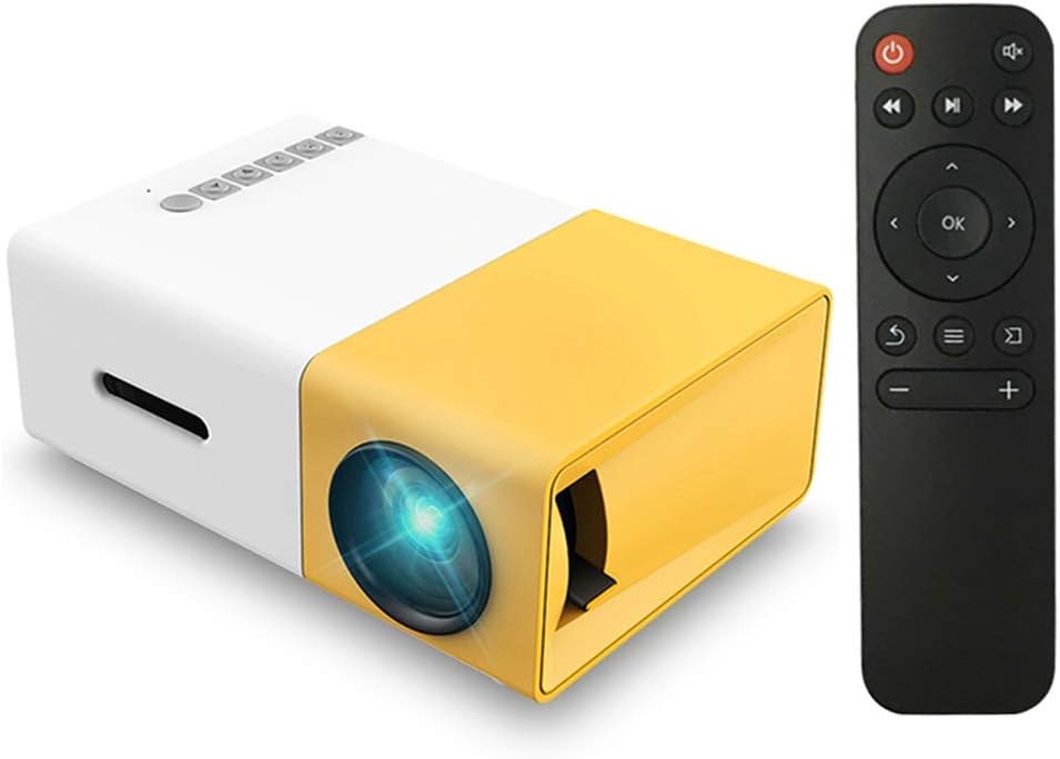 lilistore FW1S YG300 LED Projector 1080P Projection Machine with USB HD AV TF Card Slot Mini Pocket Remote Controller for Laptop PC EU Plug