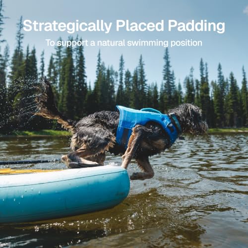 Image of Ruffwear, Float Coat Dog Life Jacket, Premium Buoyancy Swim Vest with Lift Handle, Secure Fit & Reflective Trim, Adjustable Flotation for Swimming, Boating, & Outdoor Adventures, Deep Blue, X-Large