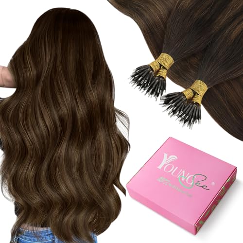 Extension cheveux nano balayage 45 cm pour réparer un manque de volume