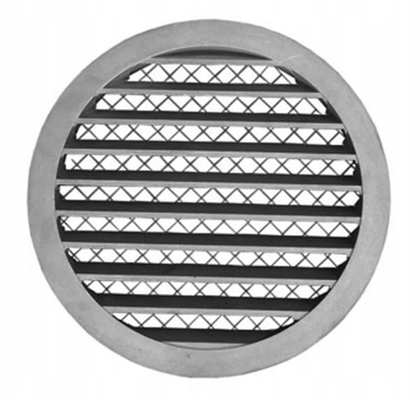 Rejilla de ventilación redonda, diámetro de 100 – 400 mm, aluminio, para ventilación y escape, protección contra la intemperie, exterior e interior (400 mm)