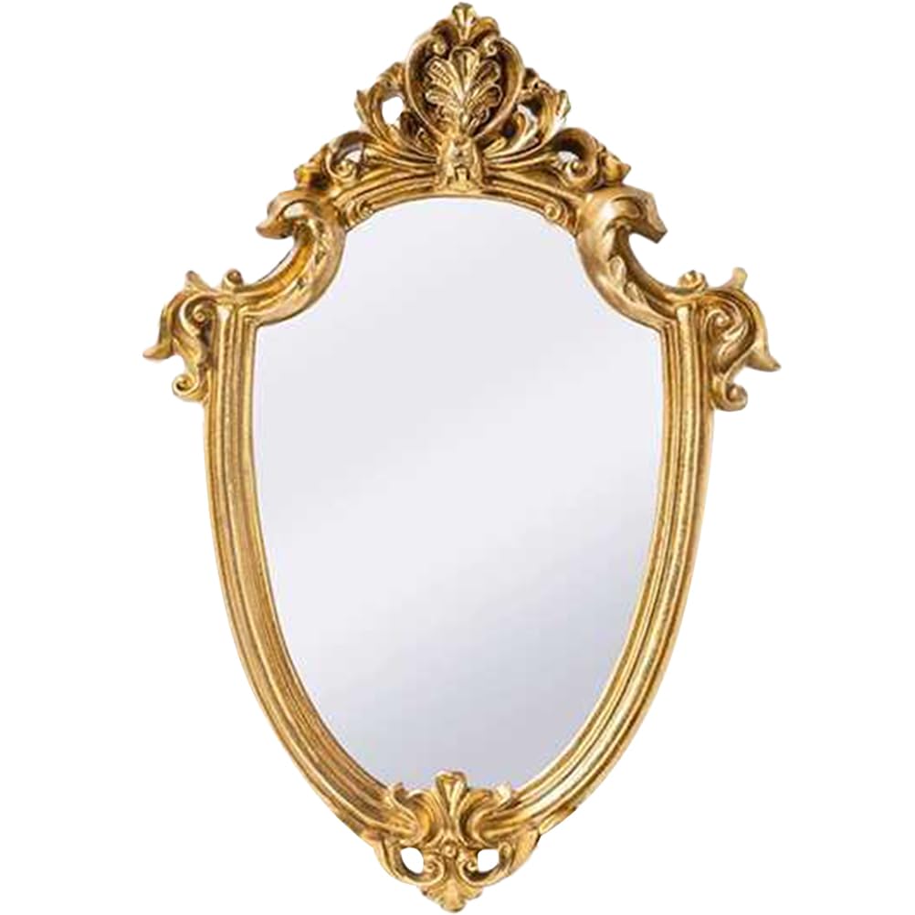 Miroir doré résistant à la décoloration avec cadre rétro en relief