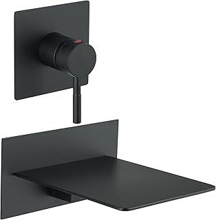 BWE Waterfall Tub Faucet Wall Mount Tub Filler Matte Black High Flow Bra...