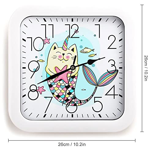 Pendule murale licorne sirène silencieuse moderne décorative 26cm