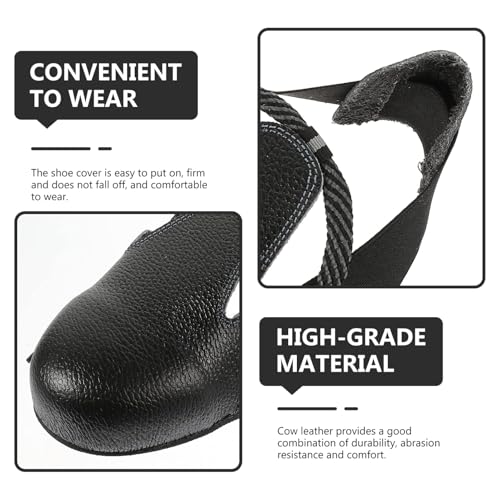 Guard Steel Toe Covers: Heavy Duty Leather Overshoes for Work Boots with Adjustable Strap (Size 5-12 US) by Generic - Image 5
