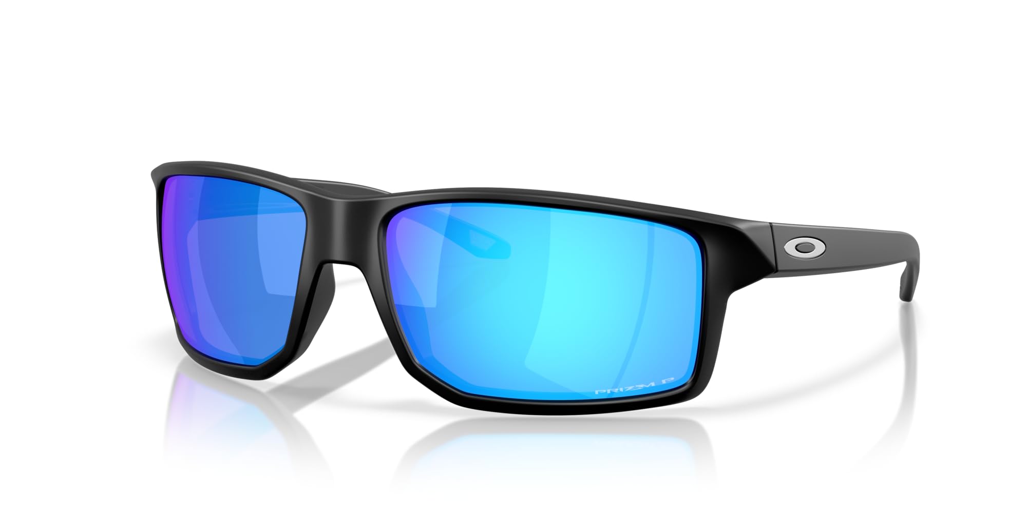 Oakley Occhiali da sole rettangolari da uomo Oo9470 Gibston XL, Nero opaco/zaffiro Prizm, 62 mm