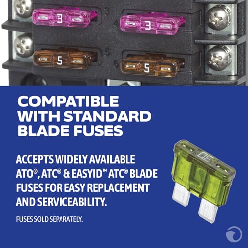 Image of Blue Sea Systems ST Blade Fuse Block, 6 Circuits with Negative Bus
