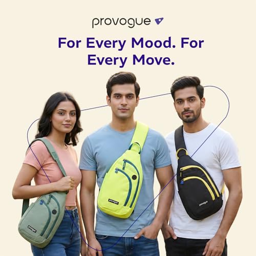 Image of Provogue Bolt Crossbody Bag for Men and Women, Sling Bag, Small Backpack, Multi-pocket Bag for Travel, Chest Bag with 8 inch Tab Pocket, One Side Shoulder Bag