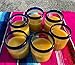 Hand Blown Mexican Drinking Glasses - Set of 6 Tumbler Glasses with Cobalt Blue Rims (10 oz each)