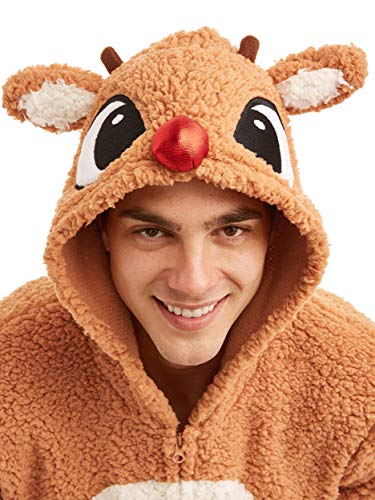 Rudolph the Red Nosed Reindeer Adult Sherpa Union Suit Pajama Sleepwear3