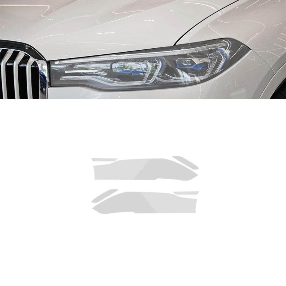 2 Pezzi Auto Faro Tinta Nero Pellicola Protettiva Vinile Protezione Adesivo TPU Trasparente, per BMW X7 G07 2019-presente Accessori