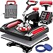 Produktbild VEVOR Transferpresse 5 in 1 T-Shirt Druckmaschine 29 x 38cm Transferpresse 1000 W 50 HZ Textilpresse Druckmaschine mit 1,5 m Kabellänge für Übertragung von Mustern auf T-Shirts, Kappen Becher rot