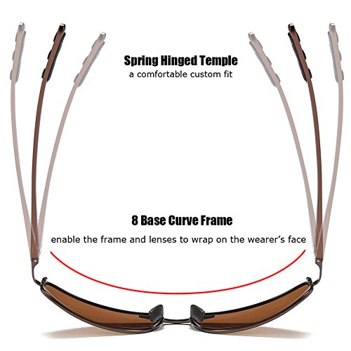 ZHILE Rectangular Polarized Sunglasses Al-Mg Alloy Temple Spring Hinge UV4004