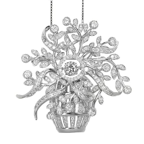 [Diamond-Luxy] ダンシングストーン ダイヤモンド ネックレス 4.0ct プラチナ 揺れる ネックレス ブローチ クロスフォー 正規品 鑑別書付