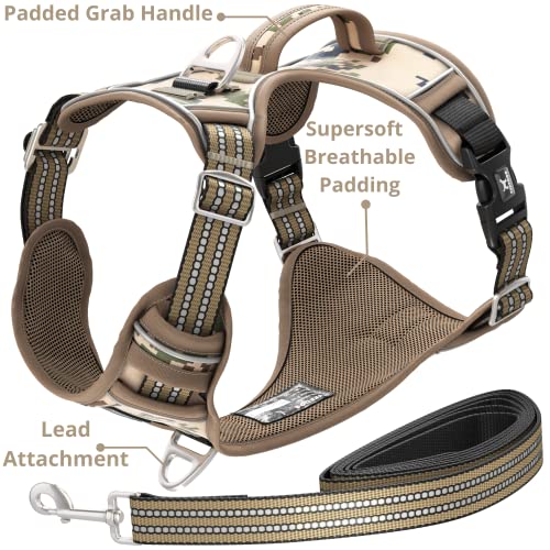 TUFFDOG Easy-Fit Dog Harness Large, Fast Release Neck Clip, Premium Padded Reflective No Pull Harness with Control Handle - Image 2