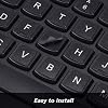 Universal English Keyboard Stickers for PC Computer Laptop Desktop Notebook Keyboards, Replacement Keyboard Stickers Black Background with White Large Lettering-English