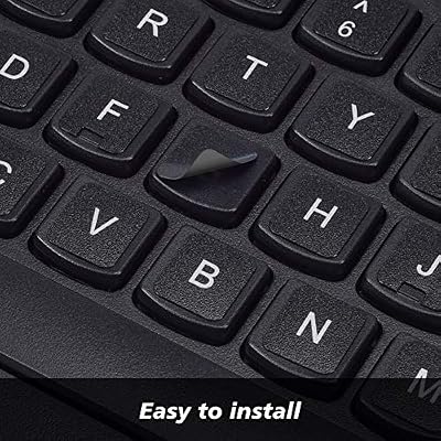 Universal English Keyboard Stickers for PC Computer Laptop Desktop Notebook Keyboards, Replacement Keyboard Stickers Black Background with White Large Lettering-English