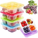 Bento Snack Boxes,4-Compartment Snack Containers,Stackable Food Storage Containers with...