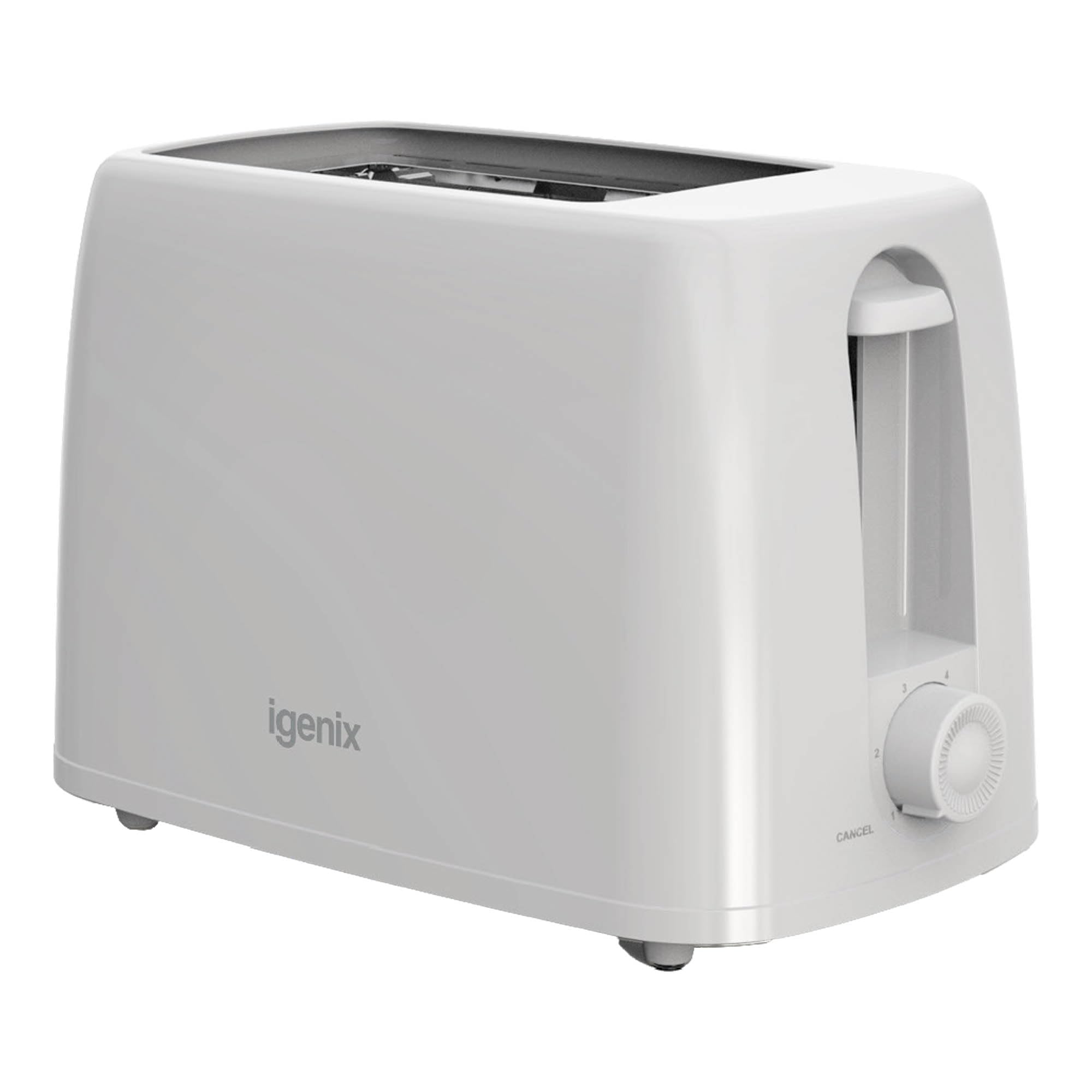 Igenix IGT0245W 2 Slice Toaster – 650W Power, 6 Browning Levels, Cancel Function, Slide-Out Crumb Tray, Automatic Pop-Up, Cord Storage (White)