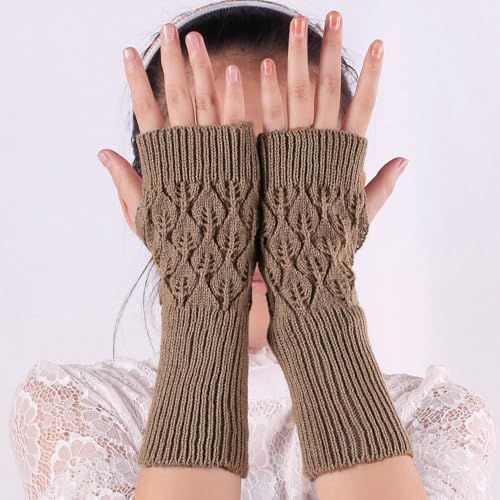 Image of YELAIVP Leg Warmers for Women 80s Cable Knit Leg Warmer Fingerless Gloves Footless Socks for Dance Yoga Party Accessory