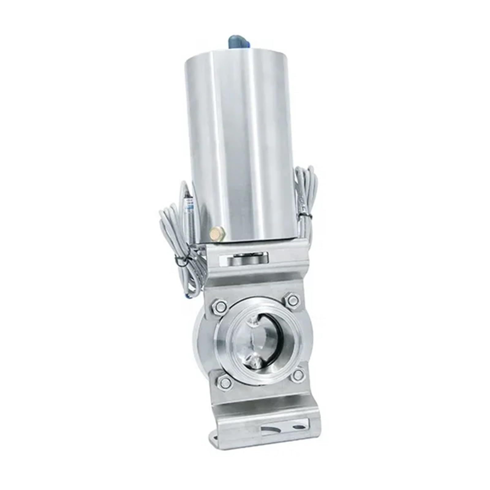 JNVFTCUX SS304/SS316L series sanitary grade pneumatic Tri Clamp butterfly valve with plug -20~120 degrees Celsius
