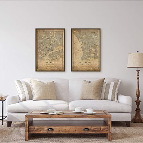 Detroit Map Vintage Style Poster Print | Old City Artwork Prints | Antique Style Home Decor | Michigan Wall Art Gift | Antique Map Poster 24X36 #TOP3