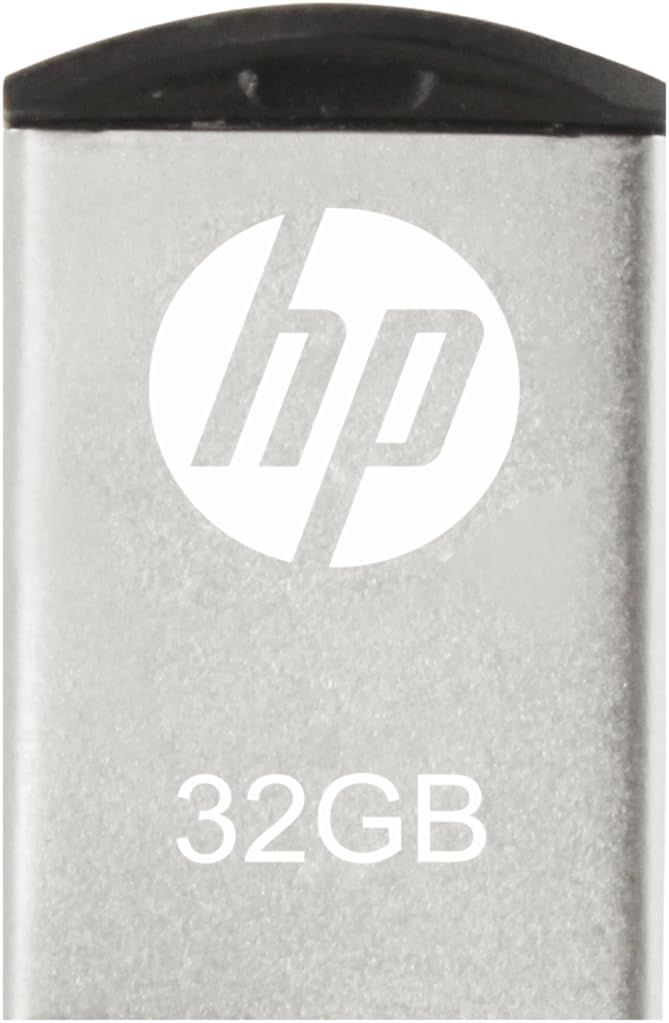 HP USB Flash Drive 32GB USB 2.0 Super Mini Metal Shockproof Splashproof Dustproof Flash Drive v222w HPFD222W-32